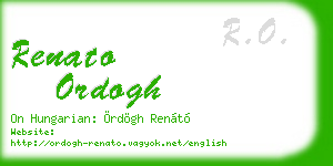 renato ordogh business card
